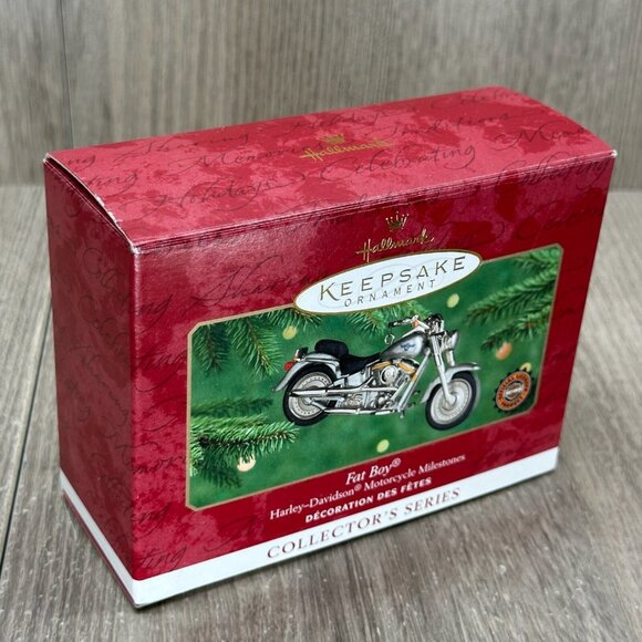 2000 Hallmark Keepsake Ornament Harley-Davidson Fat Boy Motorcycle Milestones - Picture 2 of 11
